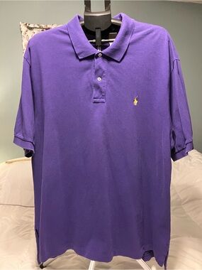 Polo Ralph Lauren Purple Polo Shirt Men’s 2XB Big Yellow Pony 100% Cotton